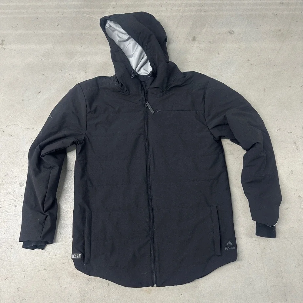 BYLT Premium Basics Drop Cut Puffer Jacket XXL Black Hooded Route Full Zip
